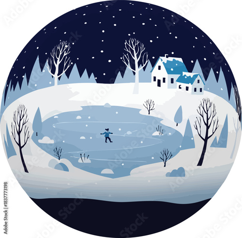 Festive christmas globe with global holiday elements