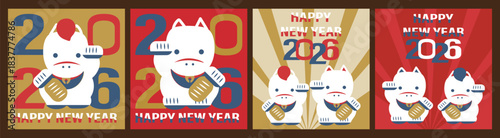 The square New Year's greeting material for the first month of the year 2026.  Social media posts, digital cards, banners, and festive promotions.