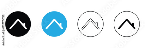 House  Home roof icon set. house top vector symbol. Home design symbol for apps and websites. isolated on white and black background. vector illustration. EPS 10 .