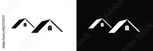 House  Home roof icon set. house top vector symbol. Home design symbol for apps and websites. isolated on white and black background. vector illustration. EPS 10 .
