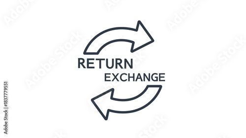 Return and Exchange Icon Illustration with Circular Arrows Ecommerce Refund and Replacement Concept