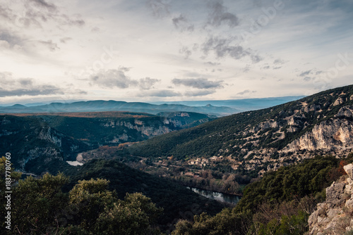 Wonderful landscape within the gorge of Ardeche