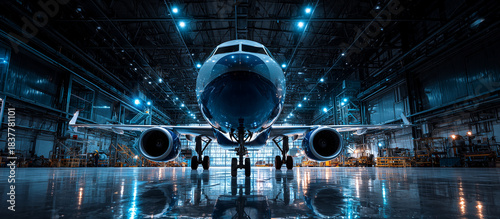 passenger jet aircraft airplane hangar maintenance
