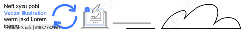 Cloud storage, data synchronization, writing tools, automation, digital workflows, online content management. Arrows connecting writing tool to cloud. Cloud storage and automation concept