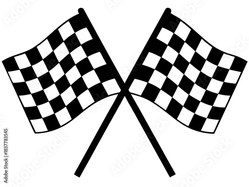 Crossed Checkered Flags Icon: Racing, Finish Line, or Victory Symbol