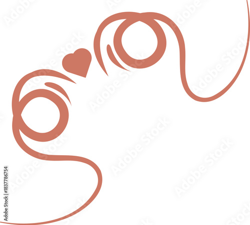 Delicate, swirling, heart shaped frame adds a touch of romance and elegance