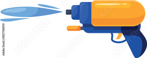 Water gun spraying water, perfect for summer fun and water fights