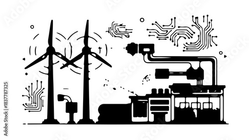 Wind Turbine Power Generation and Electrical Control System Diagram