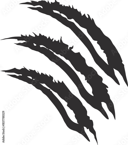 Aggressive Claw Marks Vector Illustration. Scratch Slashes, Wild Animal Attack Effect, Grunge Tear Design for Stickers, Logos, Tattoos, and Graphic Elements