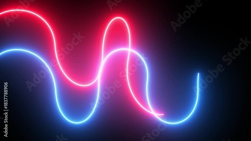 Neon Wave abstract background Animation Motion Design. 