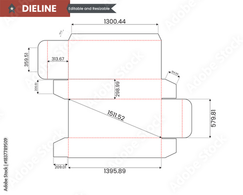 die, die cut, cardboard box dieline, box die-line, die-line, box dieline, dieline template - vector illustrations.