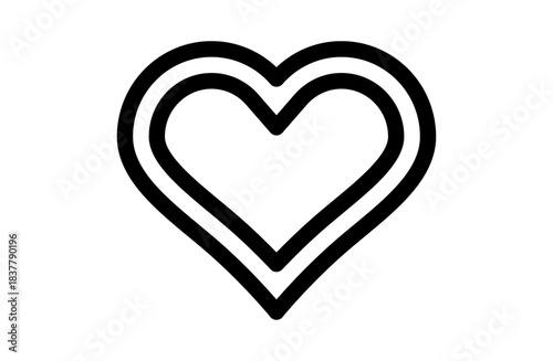 White Day Double Heart Icon – Romantic Love Symbol Illustration