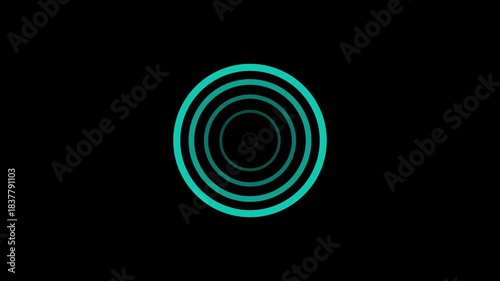 arrow animation waves white circle diffusion animation on the black background.