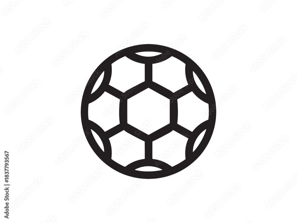 Fototapeta premium Soccer football flat icon 2D vector line art concept for mobile app user interface graphics