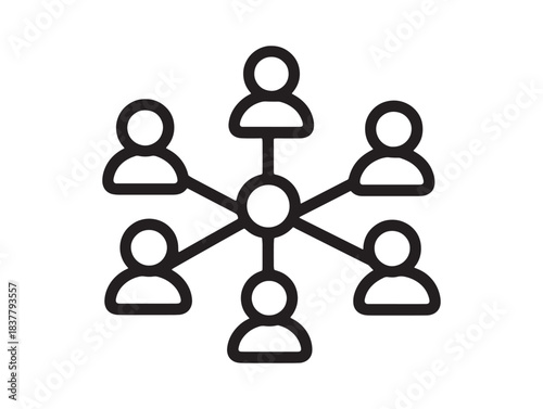 Social Network Icon Connecting People Online Networking Collaboration Community Digital Team Concept Design