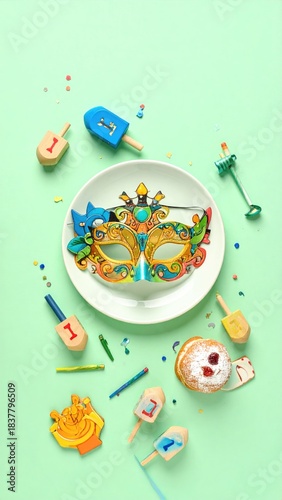 Festive mask with sweets and toys