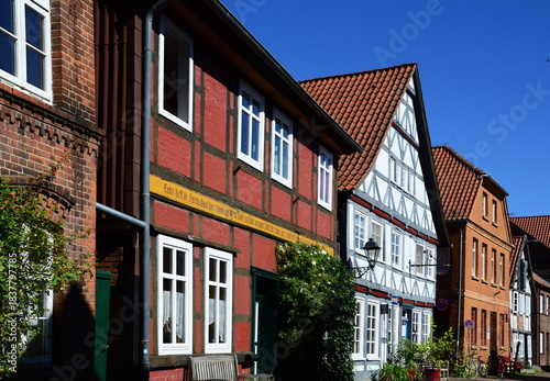 Historical Buildings in the Old Town of Hitzacker at the River Elbe, Lower Saxony