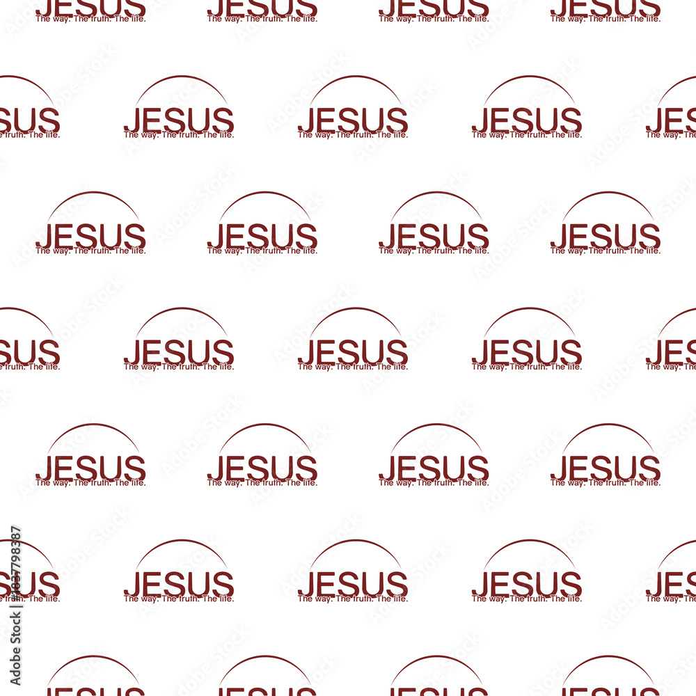 Obraz premium Jesus seamless pattern isolated on white background
