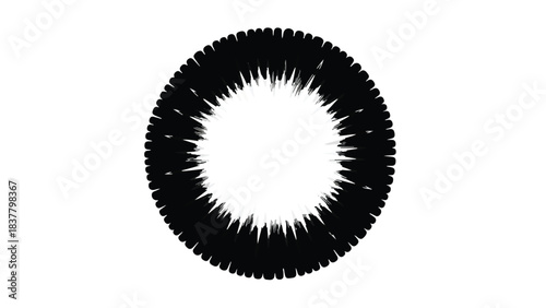 Abstract black starburst pattern with sharp spikes against a white background