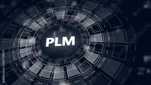 Global Product Life cycle Management PLM network with icons