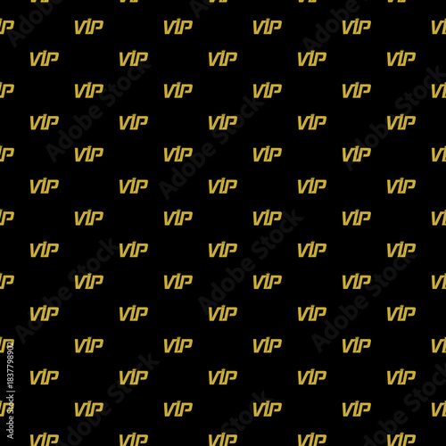 VIP seamless pattern isolated on black background