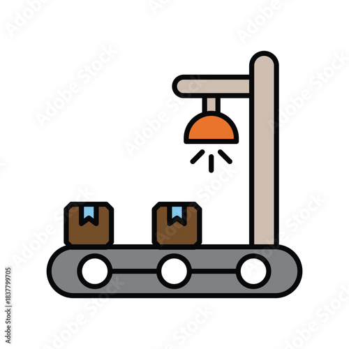 Industrial Process icon with white background vector stock illustration