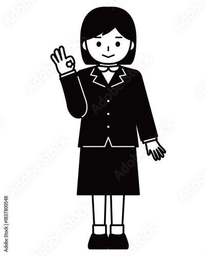 OKサインを出す女の子