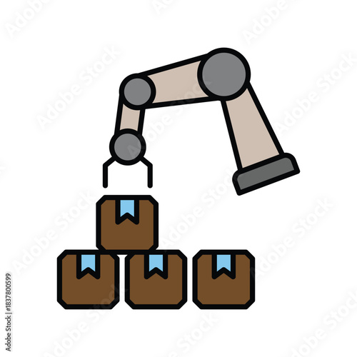 Rpa icon with white background vector stock illustration