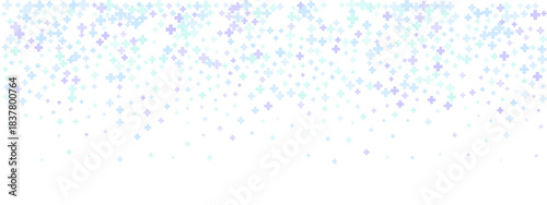 Blue, purple, and green crosses create a seamless geometric texture. Modern healthcare backdrop with radial halftone elements, ideal for medicine branding, lab materials, or clinical design.
