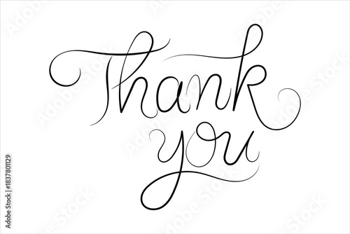 Thank you handwritten in elegant script, conveying gratitude and appreciation beautifully