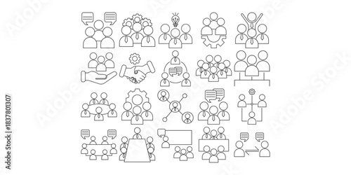 Business Meeting Icon Illustration