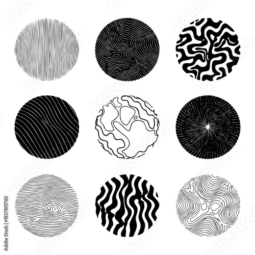 Organic Topographic Line Sphere with Flowing Abstract Contours