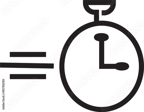  Time flying icon isolated on white background.Flat time design concept.