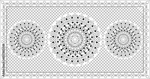 Intricate mandala pattern with geometric floral motifs decorative textile design element elegant background for invitations and crafts isolated on white EPS vector