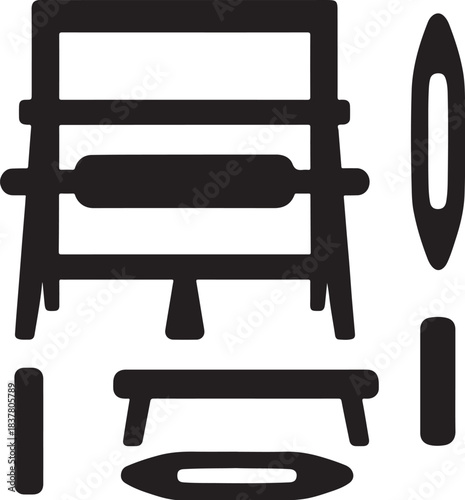 Floor Loom Geometry Kit Silhouette Bundle.eps