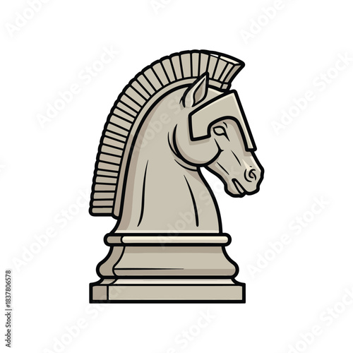A classic and stylized representation of a chess knight piece, embodying strategic thinking, intellectual challenge, and the timeless essence of board games and competitive spirit