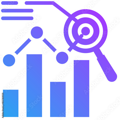 Analysis icon for management crisis, website, application, printing, document, poster design, etc