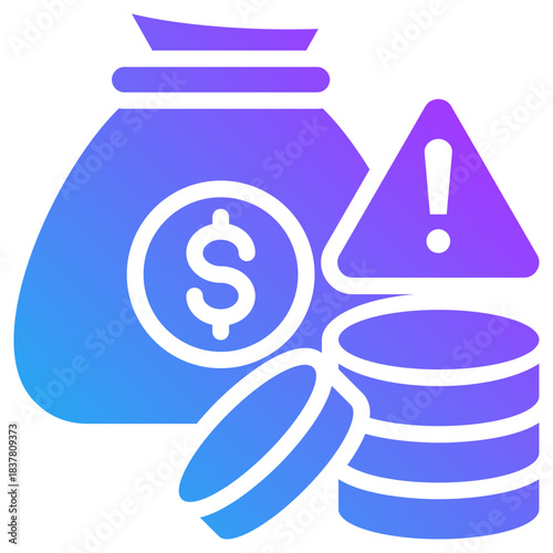 Financial risk icon for management crisis, website, application, printing, document, poster design, etc