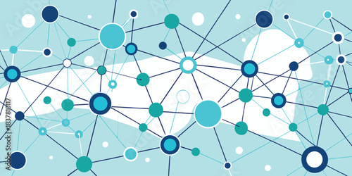 Network of interconnected circles and lines creating a modern abstract design concept art
