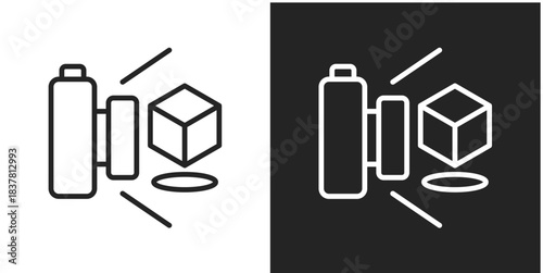 Augmented Reality Icon In Black And White Line Style