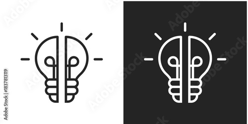 Knowledge Gaps Icon In Black And White Line Style