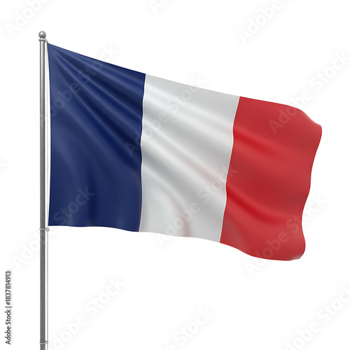 Free Download French flag waving on white transparent background 
 - GFXLoad