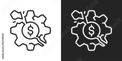 Disruption Icon In Black And White Line Style