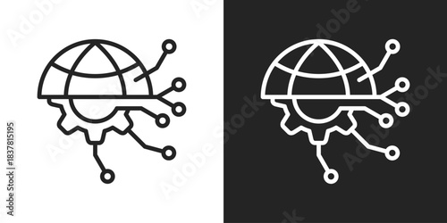 Disruptive Technology Icon In Black And White Line Style