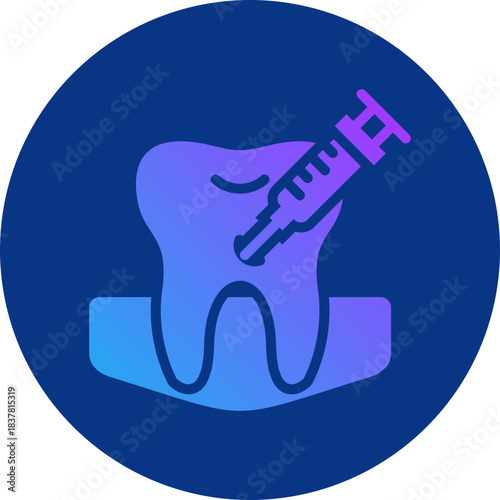 Tooth anesthetic icon for dental, website, application, printing, document, poster design, etc