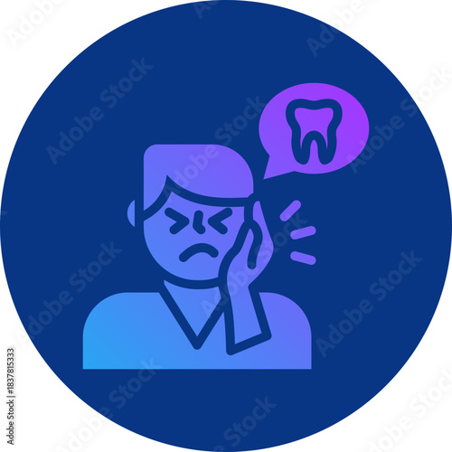 Toothache icon for dental, website, application, printing, document, poster design, etc