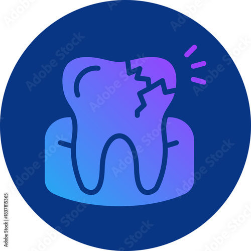 Broken tooth icon for dental, website, application, printing, document, poster design, etc