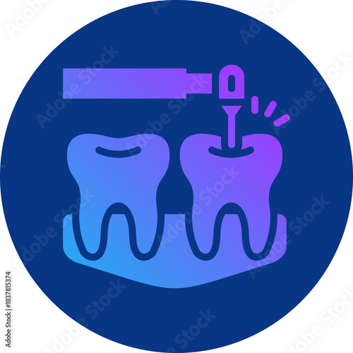 Drilling tooth icon for dental, website, application, printing, document, poster design, etc