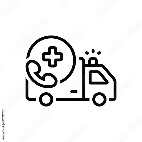Black line icon for medical assistance