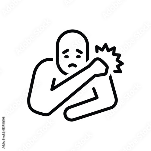 Black line icon for pain management